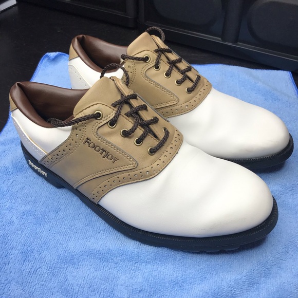 FootJoy Other - Footjoy GreenJoys White Tan Saddle Golf Shoes